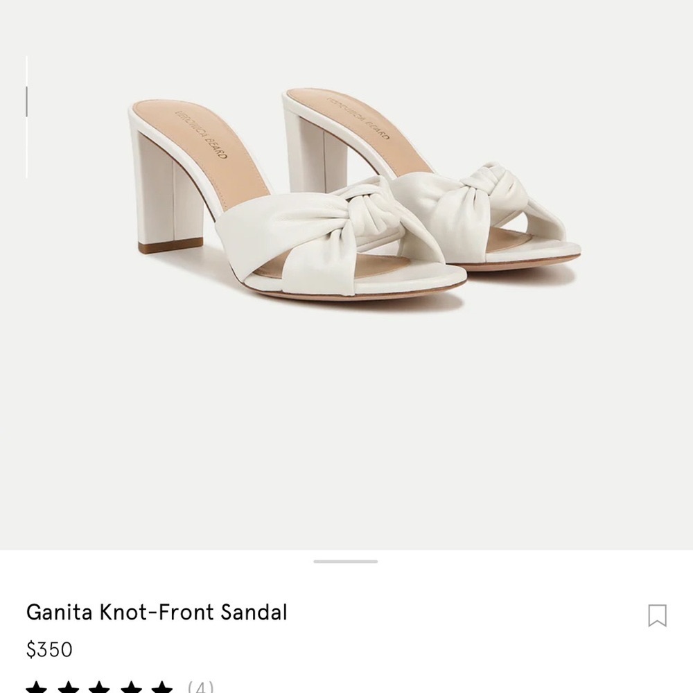 Veronica Beard Ganita Knot-Front Sandal - White Heel